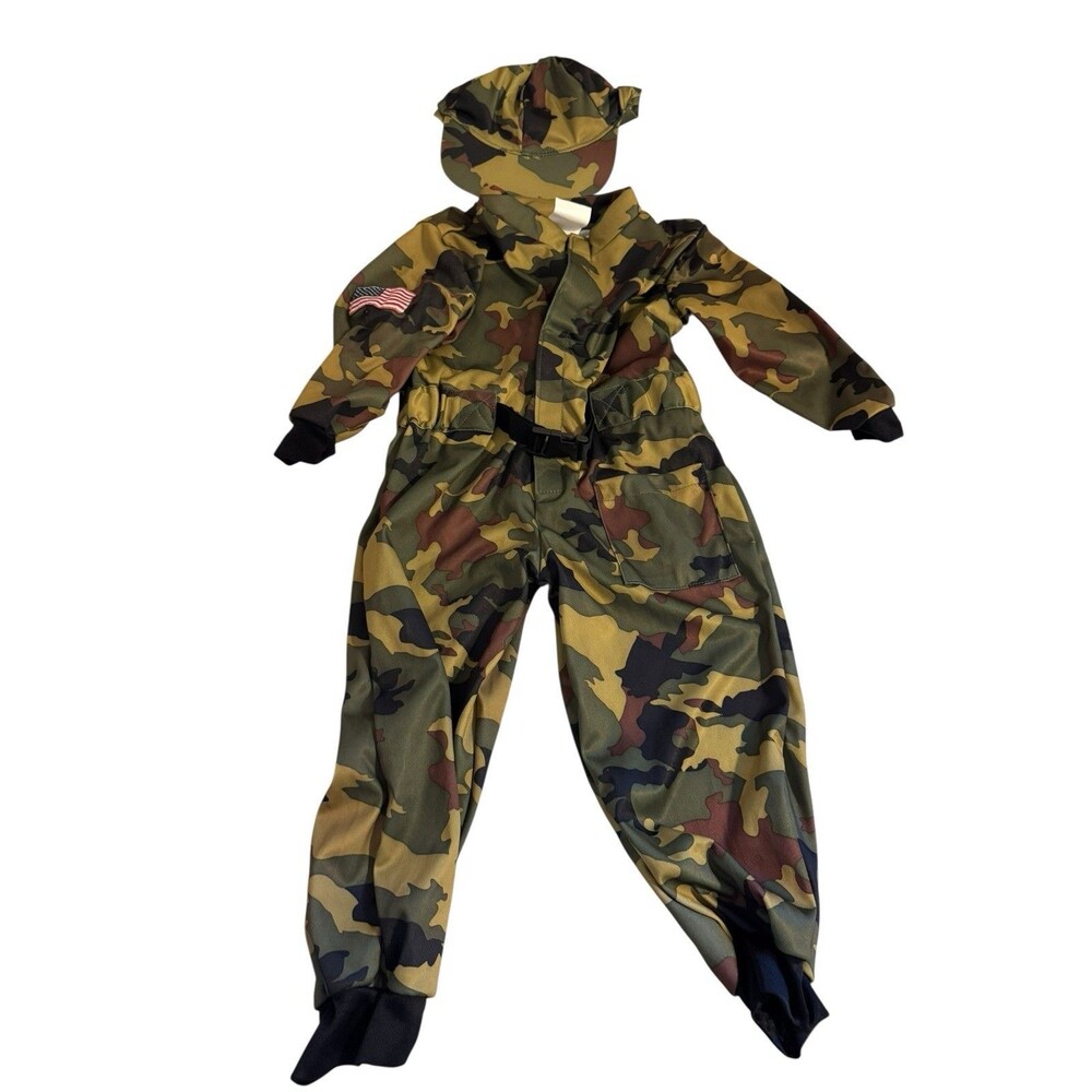 Military Army Commando Boys Soldier Strong Camo Costume Jumpsuit 2-4T - 2T/4T